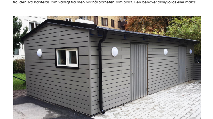 Underhållsfri fasadpanel i träkomposit för miljöhus är en bra lösning!