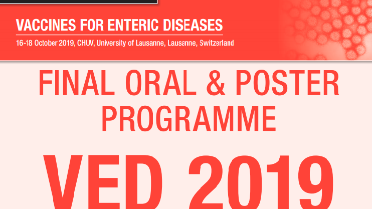 The successful immunogenicity and safety results of ETVAX® are presented at Vaccines for Enteric Diseases (VED) Oct 16-18 in Lausanne, Switzerland