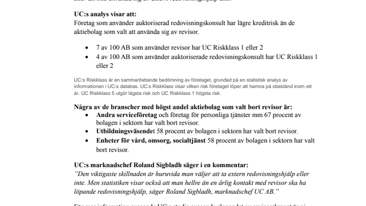 Ny undersökning från UC - Revisor inte alltid bäst!