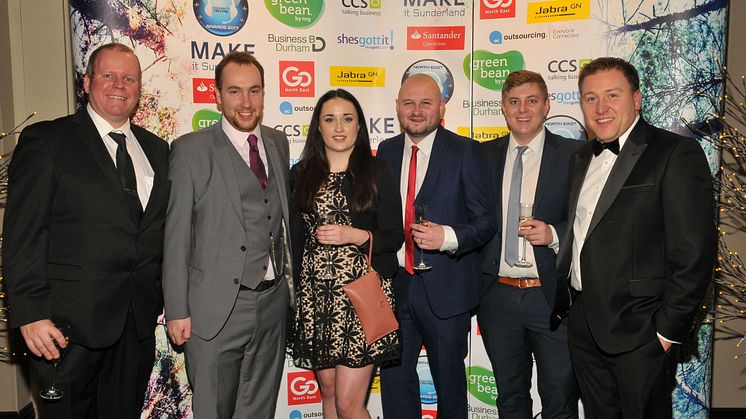The customer service team from l-r Gary Rayworth, James Grabham , Zoe Gibbons, Ian McDonald and Andrew Dodds with commercial director Stephen King