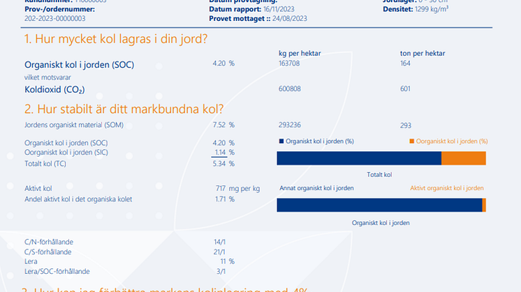 Exempelrapport kolinlagring