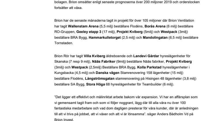Brion från 0-100 på 2 år