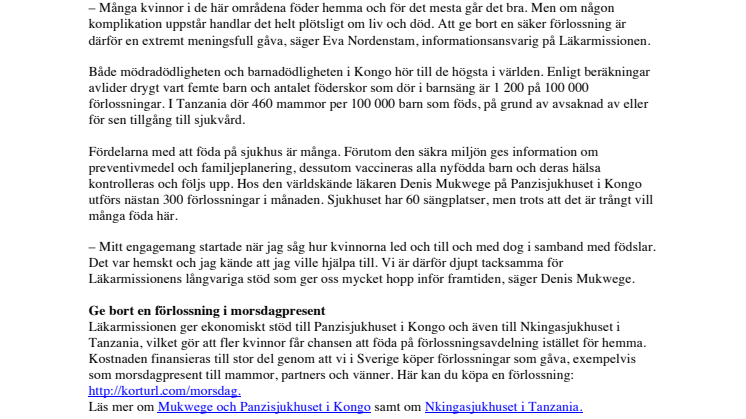 Rädda liv när du hyllar mamma