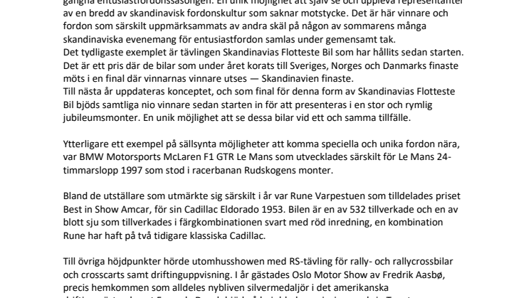 Rekordpublik när Oslo Motor Show firade 10