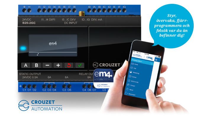 Intelligens och fjärrkommunikation i ett från Crouzet Automation
