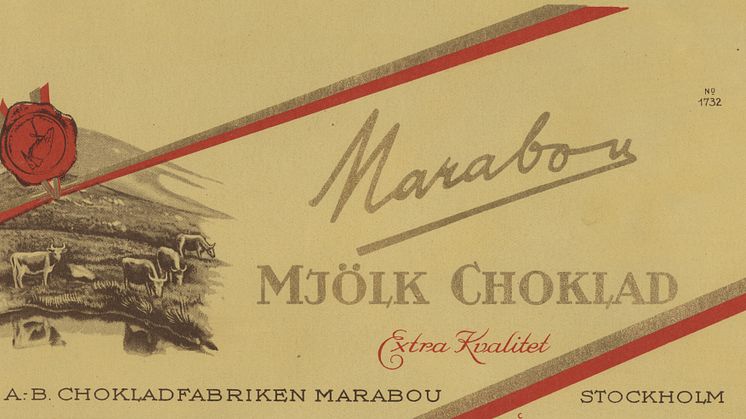 Förpackning till Marabou mjölkchoklad, 1935