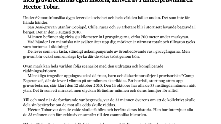 ​​Fem år efter gruvolyckan i Chile – nu kommer boken