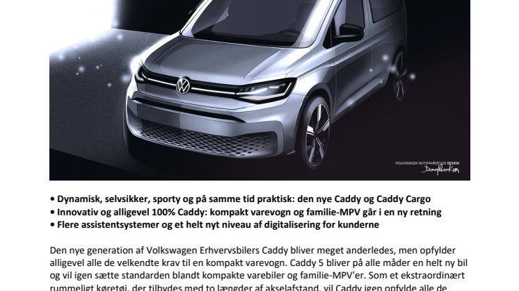 Nedtælling til verdenspremieren på den nye Caddy 5 
