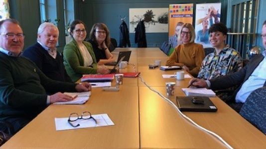 Representanter från Movexum, Faxe Park, Söderhamns kommun och Region Gävleborg på det inledande inledande möte i februari gällande samarbetet av innovativa idéer
