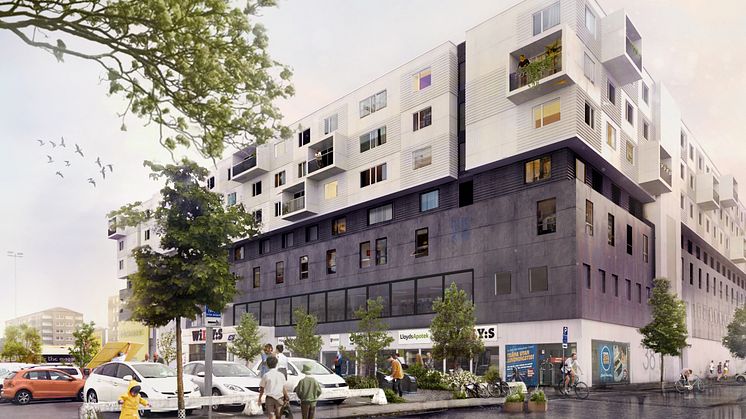 400 studentlägenheter ovanpå Willys var det sagt. Nu blir det istället 646. Foto: Mima arkitekter