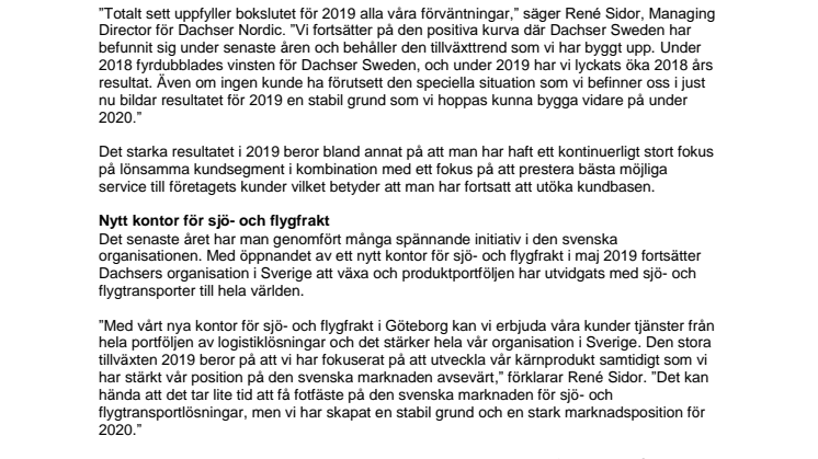 Resultatrekord för Dachser Sweden 
