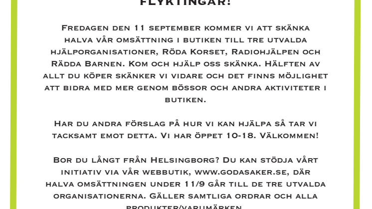 Hjälp Lakritsfabriken hjälpa flyktingar!