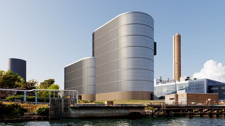 Den nya biobränsleeldade ångpannan integreras med Rya kraftvärmeverk och blir ett nytt visuellt landmärke i Göteborgs hamninlopp.