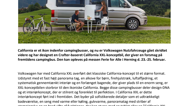 Oplev Volkswagen California XXL på Ferie for Alle i Herning d. 23.-25. februar