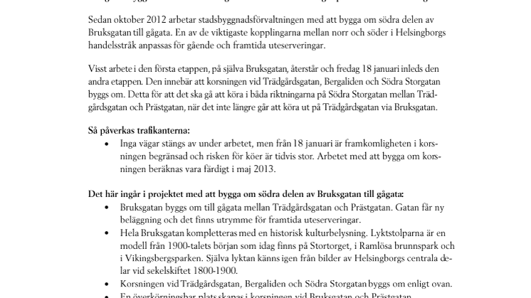 Hela Bruksgatan blir gågata – nu inleds andra etappen