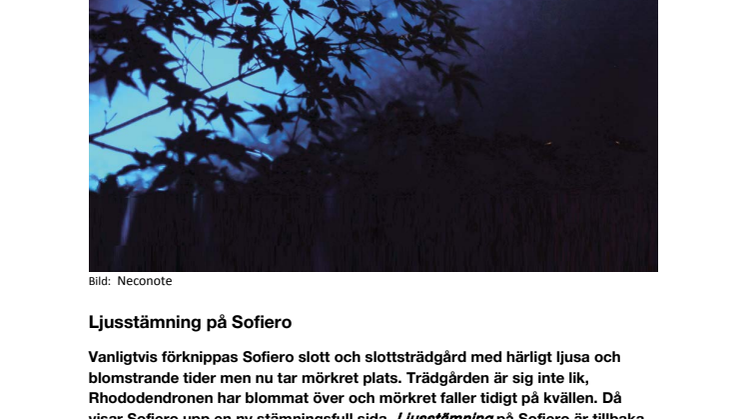 Ljusstämning på Sofiero