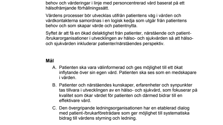 Policy för ökad delaktighet