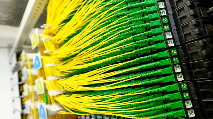 Im Inneren des Glasfaserhauptverteilers: Die "Adern" aus reiner Glasfaser innerhalb des 'POP's (Point of Presence) von Deutsche Glasfaser. (DG)