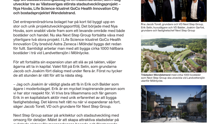 Erik Selin går in som storägare i Next Step Group – kapitaliserar bolaget med kvarts miljard