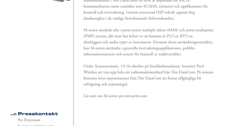ASCII-kommunikation för kontroll och övervakning