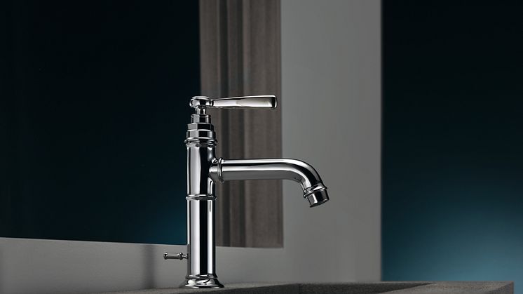 I stil med det arketypiske designet fra de første industrielt produserte bad- og kjøkkenarmaturene preger opprinnelige former og sjarmerende stilistiske detaljer hele kolleksjonen. 