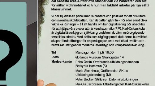 Vem får tillgång till den nya pedagogiken? - seminarium och debatt i Almedalen