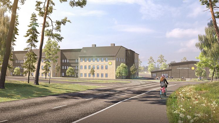 Arkitektskiss över nya skolan, Sweco