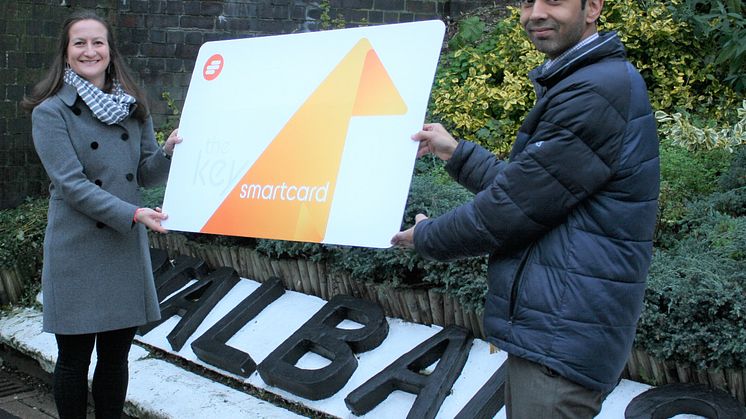 St Albans commuter Sarah Tyrell pictured with Station Manager Harsitt Chandak 
