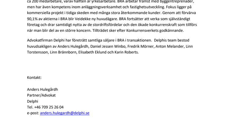 Delphi biträder BRA