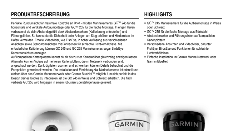 Datenblatt CH Garmin GC 245-255