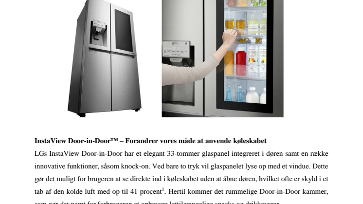 LG LANCERER SIT NYE SUPER AVANCEREDE KØLESKAB 