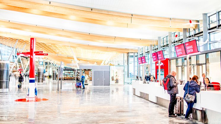 Norwegian's new check-in area at Oslo airport