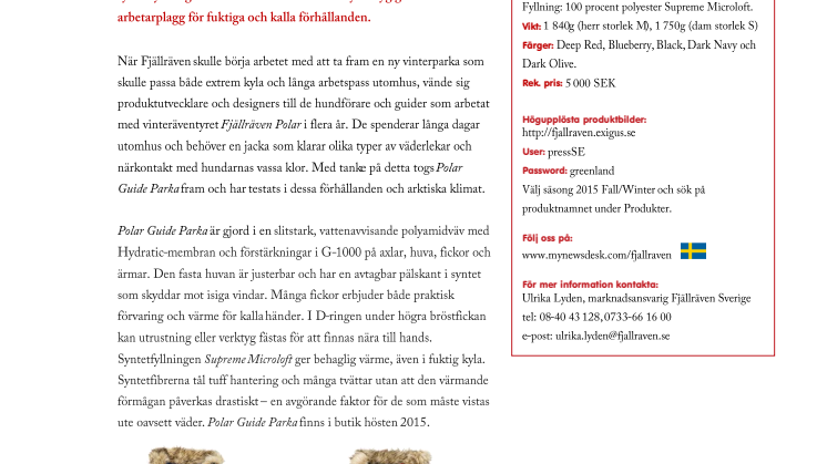 Polar Guide Parka - tål både kyla och vassa klor