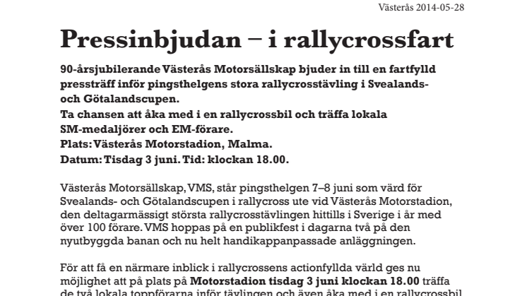 Rallycrossfest på Västerås Motorstadion