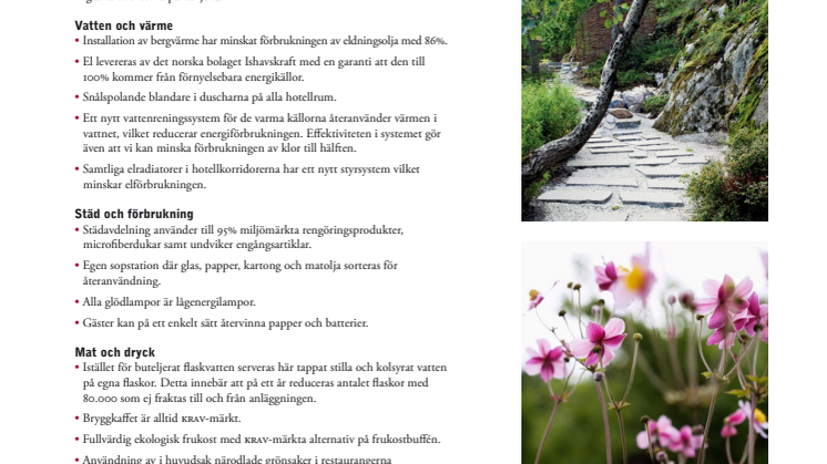 Gå på miljövänligt Spa. Välj Yasuragi Hasseludden.