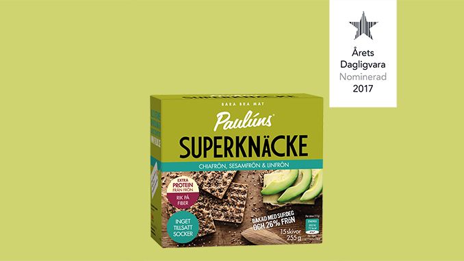 Paulúns Superknäcke med chiafrön har nominerats till Årets Dagligvara 