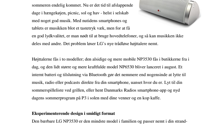 LG’s nye trådløse højttalere - din ven i hængekøjen denne sommer
