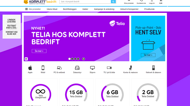 Telia og Komplett Bedrift gjør det enklere for bedriftene med heldigital kundereise