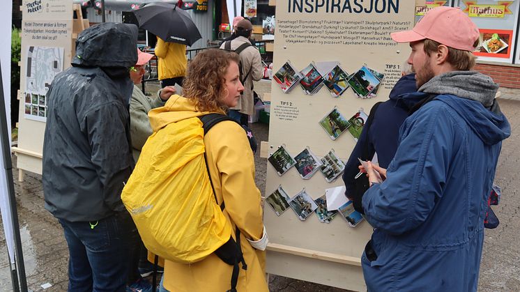 Fra medvirkningsverksted på Vestli torg. Foto: MakersHub