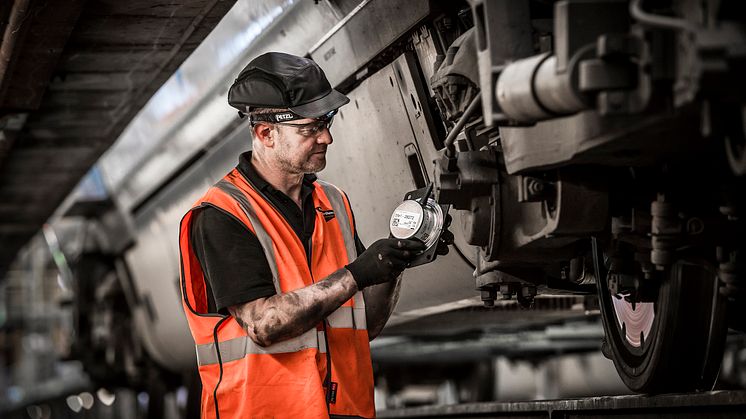 Fitting vibration sensors at Hornsey depot, north London 2