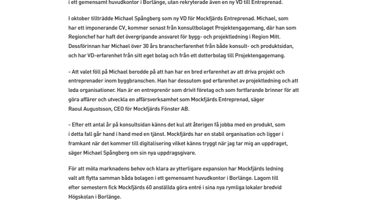Mockfjärds Entreprenad rustar sig  för framtiden med ny VD