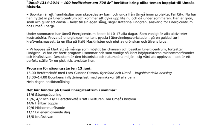 Umeå Energicentrum öppnar för säsongen och Boonken flyttar in