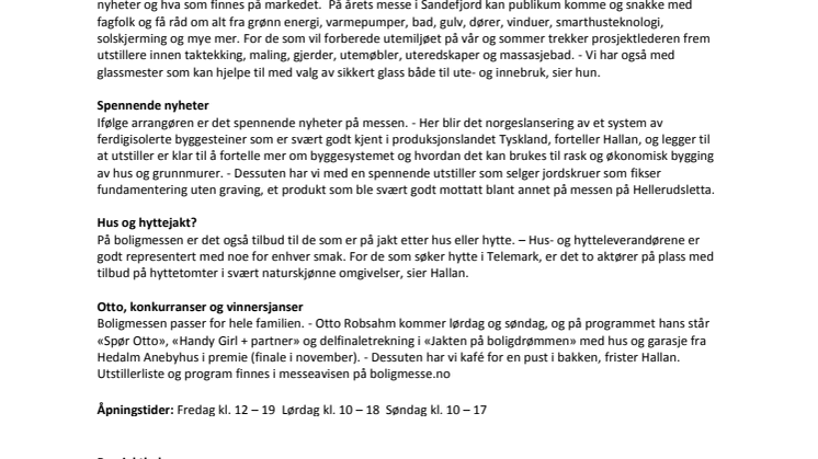 Største boligmessen i Sandefjord noensinne