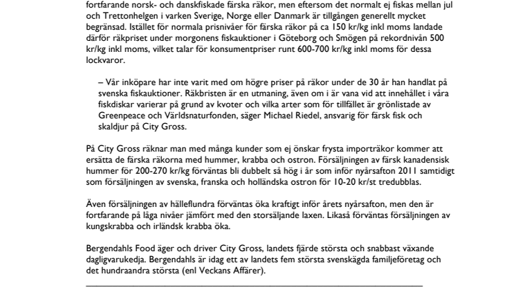 Räkbrist ökar nyårsförsäljningen av ostron och hummer