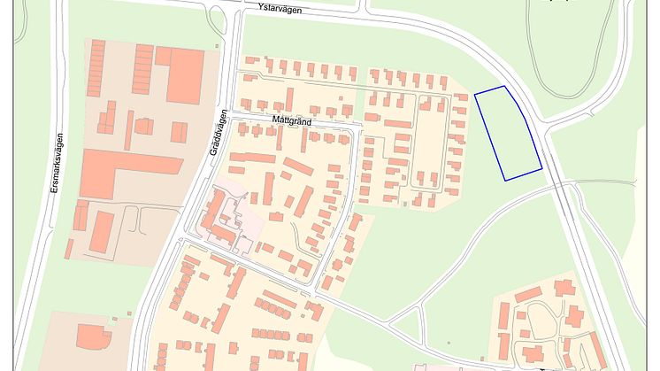 Den blåa markeringen visar platsen där björkutlämningen är.