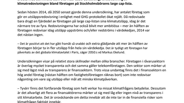 Tre gånger fler börsbolag klimatredovisar