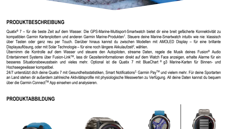 Datenblatt Garmin Quatix 7