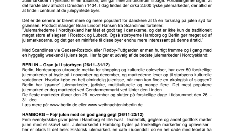Scandlines hjælper julehungrende danskere - her er guiden til de bedste nordtyske julemarkeder