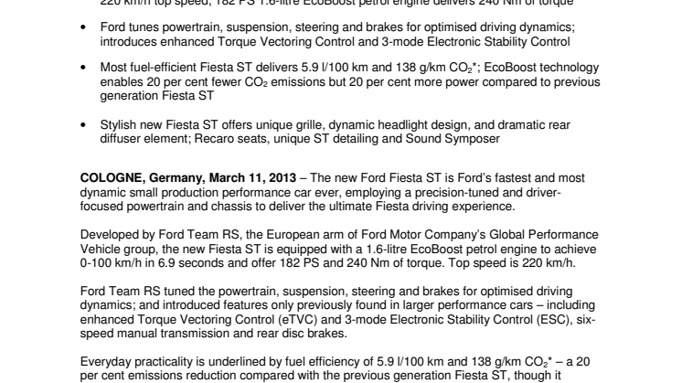 FIESTA ST OVERVIEW