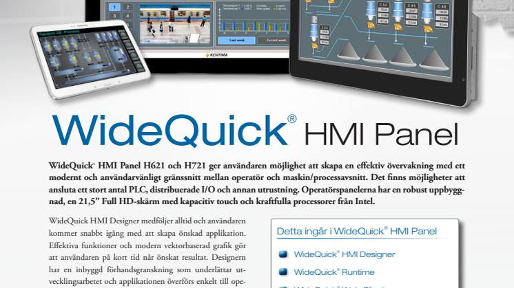 Informationsblad om WideQuick HMI Panel H621 och H721